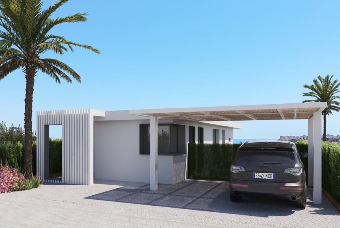 Detached houses with garden and pool