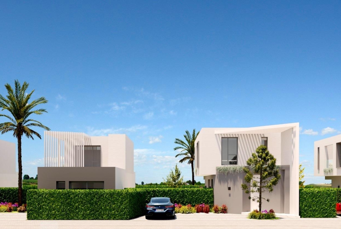 Detached houses with garden and pool