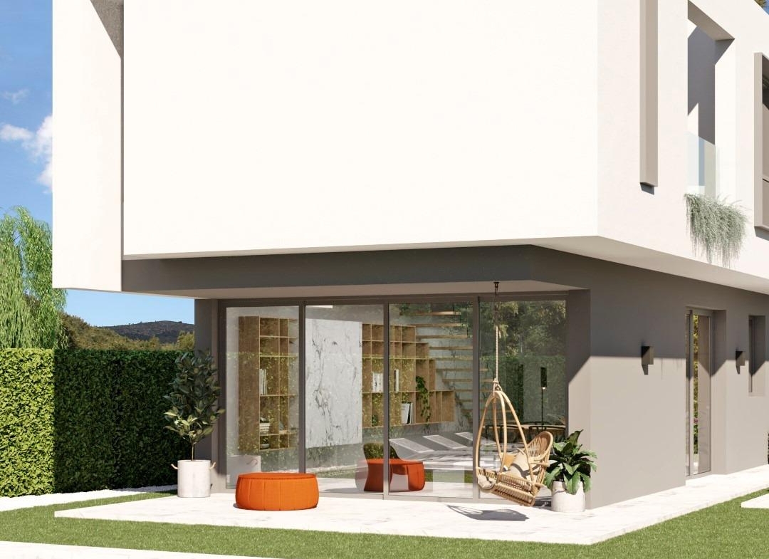 Detached houses with garden and pool