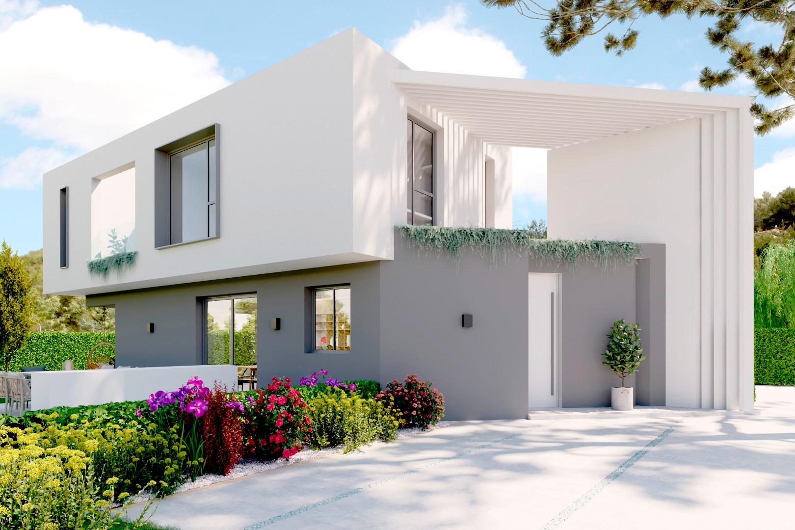 Detached houses with garden and pool