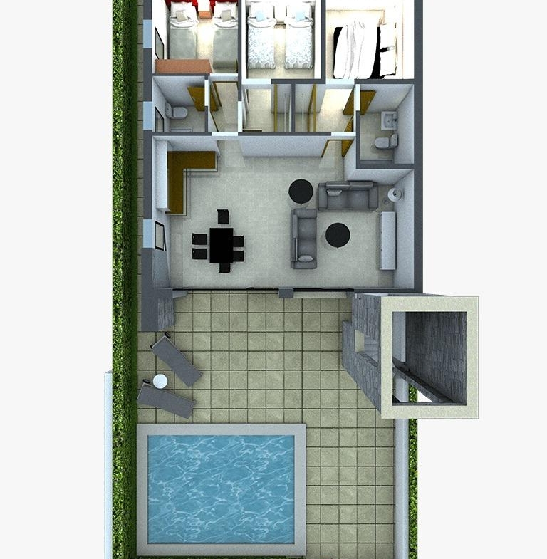 VILLA DE LUJO EN (LA PINILLA) MURCIA. PISCINA. 3 DORM. 2 BAÑOS. PARCELA 200 M2. OPLOSMIDDEL 62 M2.